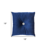 Royal Blue Center Beaded Tuft Throw Pillow