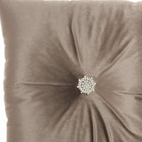 Light Brown Center Beaded Tuft Throw Pillow