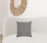 Gray Solid Woven Throw Pillow