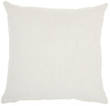 White Solid Woven Throw Pillow