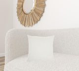 White Solid Woven Throw Pillow