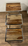 Set Of 3 Modern Rustic Nesting Tables