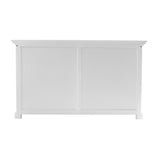 57" White Solid Wood Six Drawer Sideboard