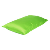 Bright Green Dreamy Set Of 2 Silky Satin Standard Pillowcases