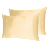 Pale Peach Dreamy Set Of 2 Silky Satin Standard Pillowcases