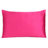 Fuchsia Dreamy Set Of 2 Silky Satin Standard Pillowcases