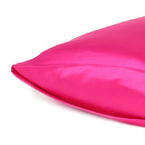 Fuchsia Dreamy Set Of 2 Silky Satin Standard Pillowcases