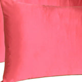 Poppy Red Dreamy Set Of 2 Silky Satin Standard Pillowcases