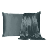 Gray Dreamy Set Of 2 Silky Satin Queen Pillowcases