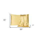 Gold Dreamy Set Of 2 Silky Satin Queen Pillowcases