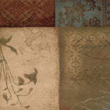 8’ Round Beige And Brown Floral Block Pattern Area Rug