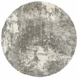 5’ X 8’ Gray And Ivory Distressed Abstract Area Rug
