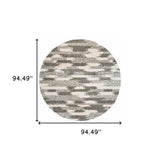 2’ X 8’ Gray And Ivory Geometric Pattern Runner Rug