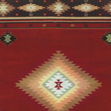 2’ X 3’ Red And Beige Ikat Pattern Scatter Rug