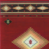 2’ X 3’ Red And Beige Ikat Pattern Scatter Rug