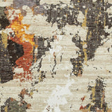 5’ X 7’ Abstract Weathered Beige And Gray Indoor Area Rug