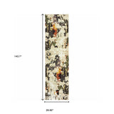 5’ X 7’ Abstract Weathered Beige And Gray Indoor Area Rug