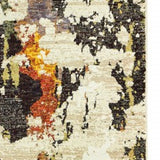 5’ X 7’ Abstract Weathered Beige And Gray Indoor Area Rug