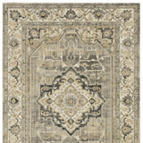 10’ X 13’ Beige And Gray Traditional Medallion Indoor Area Rug