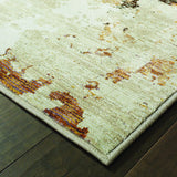 5’ X 7’ Abstract Weathered Beige And Gray Indoor Area Rug