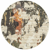 5’ X 7’ Abstract Weathered Beige And Gray Indoor Area Rug