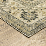 10’ X 13’ Beige And Gray Traditional Medallion Indoor Area Rug
