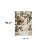 5’ X 7’ Abstract Weathered Beige And Gray Indoor Area Rug
