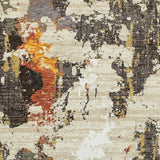 5’ X 7’ Abstract Weathered Beige And Gray Indoor Area Rug
