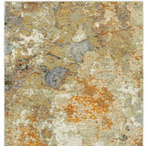 8’ X 11’ Modern Abstract Gold And Beige Indoor Area Rug