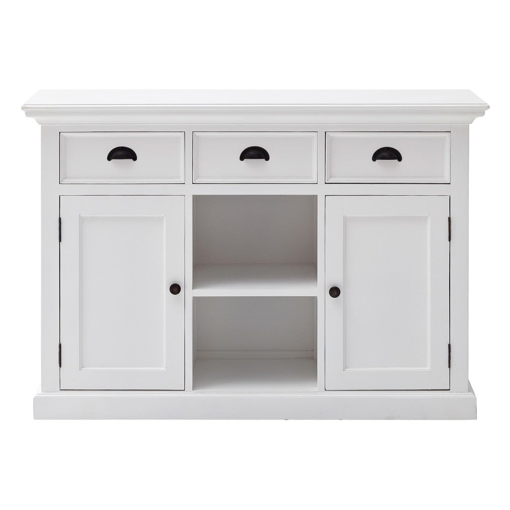 White Modern Farmhouse Large Accent Cabinet With Baskets