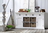 Modern Farmhouse White Buffet With Baskets