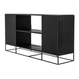 Modern Rustic Black And Natural Media Center TV Stand