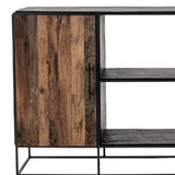 Modern Rustic Black And Natural Media Center TV Stand