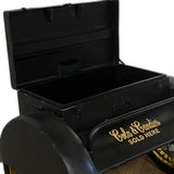 Black Old Time Delivery Box Table With Storage