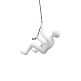 6" White Unique Resin Climbing Man With Rope Wall Art