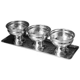 Hammered Serving Tray With Oblong Bowls