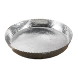 25" Silver Hammered Finish Round Tray
