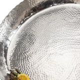 25" Silver Hammered Finish Round Tray