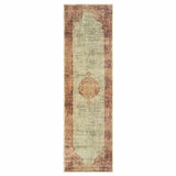 8’X11’ Ivory And Pink Medallion Area Rug