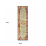 8’X11’ Ivory And Pink Medallion Area Rug