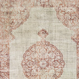 8’X11’ Ivory And Pink Medallion Area Rug