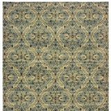 7’X10’ Ivory And Blue Geometric Area Rug