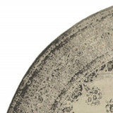 8’X11’ Ivory And Gray Pale Medallion Area Rug