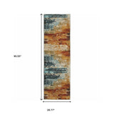 8’X11’ Blue And Red Distressed Area Rug