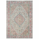 2’X3’ Ivory And Pink Oriental Scatter Rug