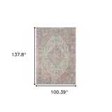 2’X3’ Ivory And Pink Oriental Scatter Rug