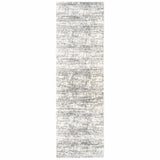 8’X11’ Ivory And Gray Abstract Strokes Area Rug