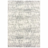 8’X11’ Ivory And Gray Abstract Strokes Area Rug
