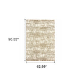 7’X10’ Ivory And Gray Abstract Strokes Area Rug