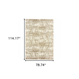 7’X10’ Ivory And Gray Abstract Strokes Area Rug
